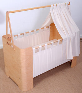 Babybett, Beistellbett, Kinderbett & Schreibtisch 4 in 1 Kombiwunder in Natur - timkid