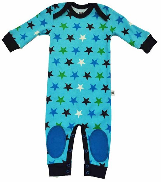 Green Cotton Strampler mit Sternenmotiv, Farbe: blau - Green Cotton