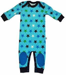 Green Cotton Strampler mit Sternenmotiv, Farbe: blau - Green Cotton