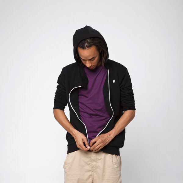 THOKKTHOKK TT1004 YOKE ZIP HOODIE  black - THOKKTHOKK
