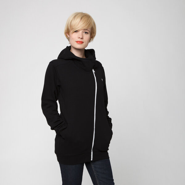 THOKKTHOKK YOKE ZIP HOODIE Woman black - THOKKTHOKK