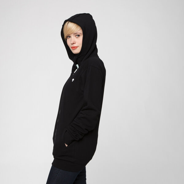 THOKKTHOKK YOKE ZIP HOODIE Woman black - THOKKTHOKK