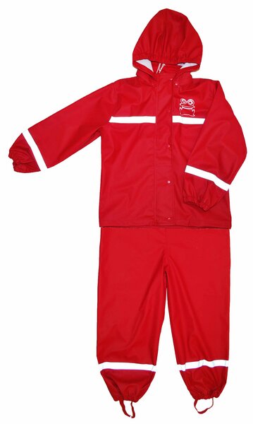 Green Cotton Regenjacke und Regenhose im Set, Farbe: rot - Green Cotton