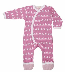 Organics for Kids Strampler mit Tiermotiven, Farbe: rosa-weiss - Organics for Kids