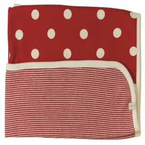 Baby Bio Kuscheldecke Tupfen, Farbe: rot - Organics for Kids