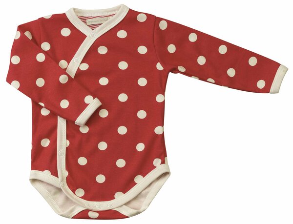 Organics for Kids Baby Body im Tupfendesign, Farbe: rot-weiss - Organics for Kids