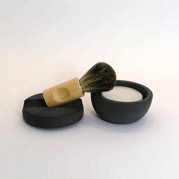 Rasier-Set aus schwarzem Beton - Iris-Hantverk