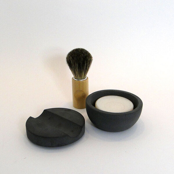 Rasier-Set aus schwarzem Beton - Iris-Hantverk