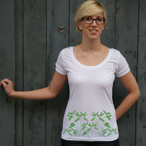 'Venushaar' Frauen SCOOPED NECK T-SHIRT - shop handgedruckt