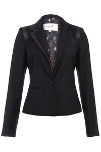 Blazer mit Lederbesatz - KAMI Organic Collection