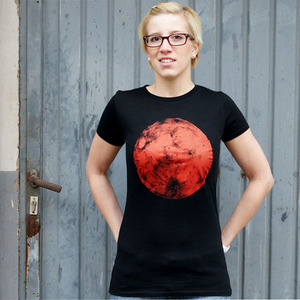 'Roter Mond' Frauen- T-SHIRT FAIR WEAR - shop handgedruckt