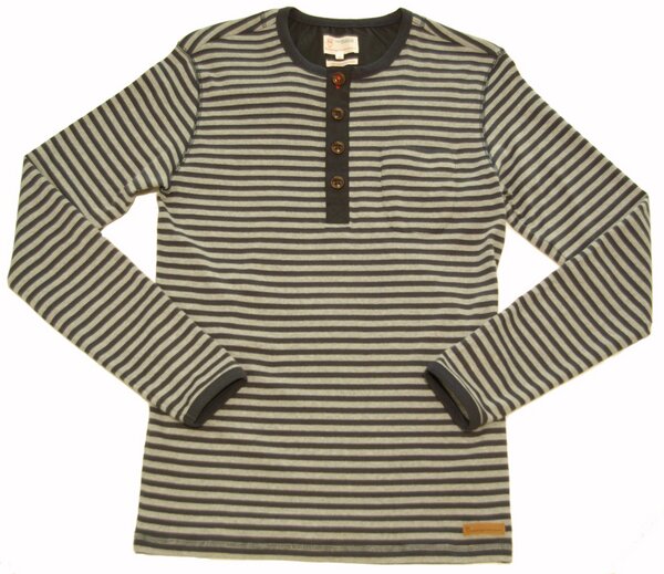 Streifen Henley - KnowledgeCotton Apparel