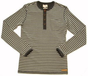 Streifen Henley - KnowledgeCotton Apparel
