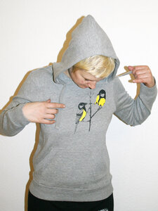 Fair-Trade-Frauenhoodie 'Es lebe die Kohlmeise' - Hirschkind