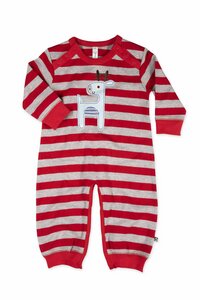 Green Baby Strampler im Streifen Look, Farbe: rot - Green Baby