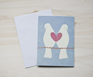 Öko-Grußkarte 'Lovebirds' - MOZAÏQ eco design