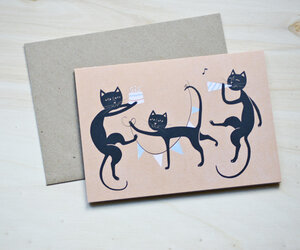 Öko-Grußkarte 'Birthday Cats' - MOZAÏQ eco design