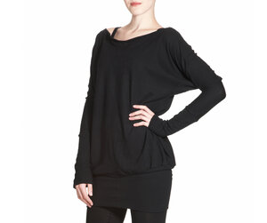 Long Shirt - Poke Dress schwarz - FORMAT