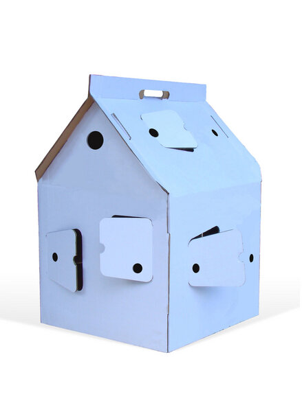 Casa Cabana Spielhaus in weiss aus Pappe - Kidsonroof