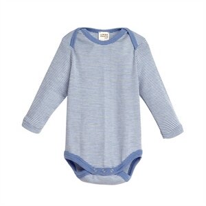 Living Crafts Baby Body aus Wolle/Seide, Farbe: blau gestreift - Living Crafts