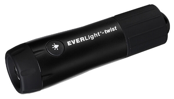 Drehtaschenlampe EverLight Twist (F379), schwarz - SunArtis