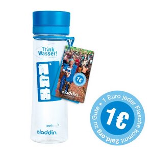AVEO Trinkwasserflasche blau, 0,6L, Charity - aladdin