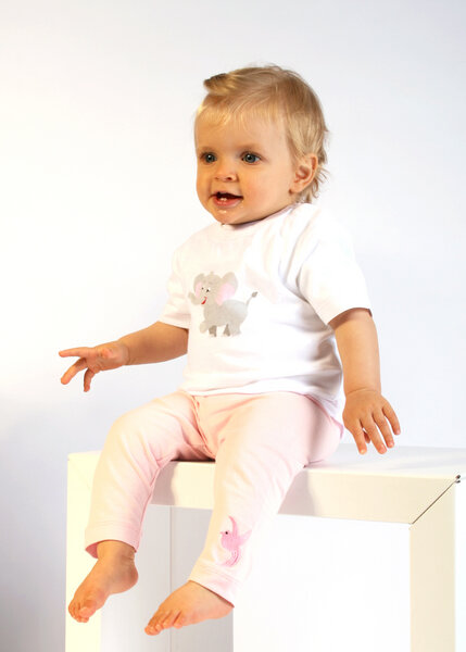 Baby Leggings hellrosa mit Logo Stickerei - Preciosa