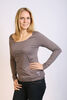 Damen Longsleeve-Shirt, dunkel-lila, hauchzart - Preciosa