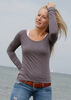 Damen Longsleeve-Shirt, dunkel-lila, hauchzart - Preciosa