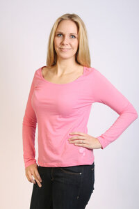 Damen Longsleeve-Shirt, rosa, hauchzart - Preciosa