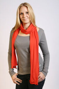 Damenschal, orange-rot, hauchzart - Preciosa