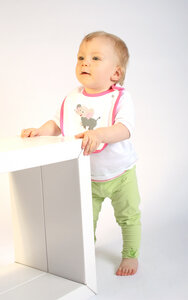 Kinder Leggings hellgrün mit Logo Stickerei - Preciosa