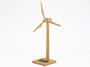 Windgenerator-Modell aus Holz (V2), solarbetrieben - Vireo