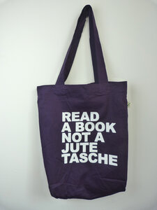 Shopper: Read a Book not a Jutetasche - Organic + Fair / Violett - ilovemixtapes