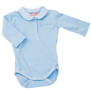 Langarm Body blau mit Kragen - Käthe Kruse