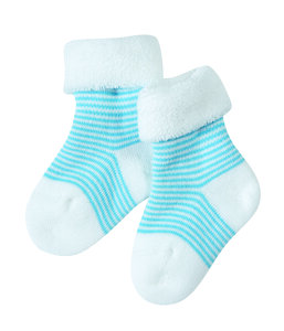 Frotteesöckchen blau-weiß - biobaby
