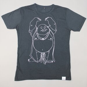 T-Shirt HAPPY BUDDHA dunkelgrau - MR. NELSON ecowear
