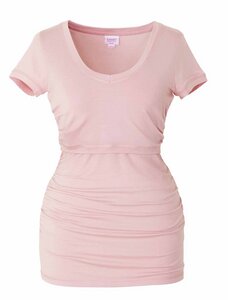 Boob Still und Umstands Top V-neck before and after, Farbe: pale rose - Boob