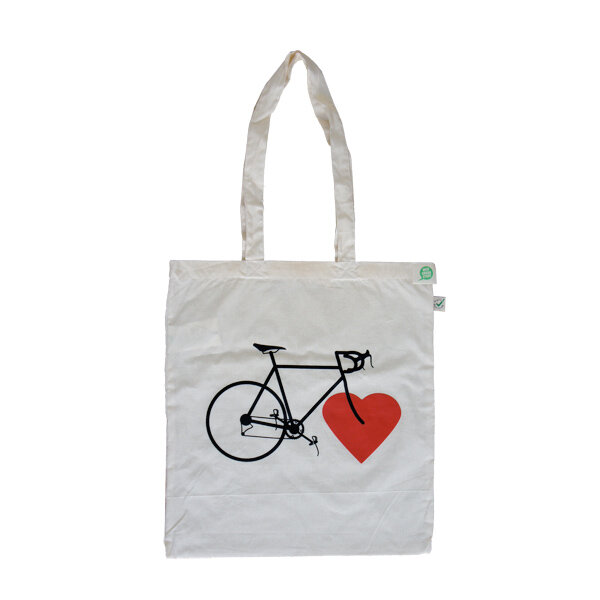 BIKE LOVE Stoffbeutel Natur - nicegreenstuff