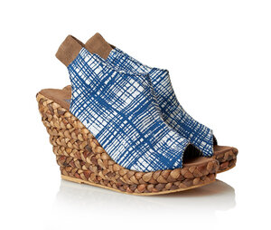 Verspielter Highheel mit Keilabsatz blau - Komodo