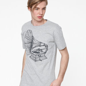 Phono T-Shirt dark grey/light grey melange - THOKKTHOKK