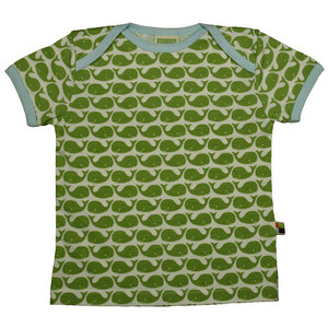 loud+proud Bio Kurzarm Shirt mit grünem Walaufdruck - loud + proud
