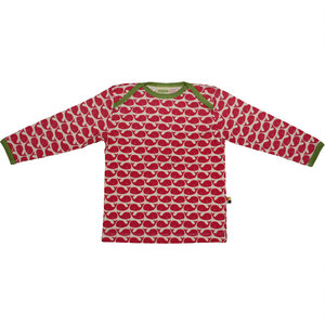 loud+proud Bio Langarm Shirt mit rotem Walaufdruck - loud + proud