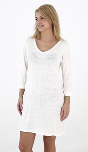 Leinen-Jersey Kleid, weiß - Mandala