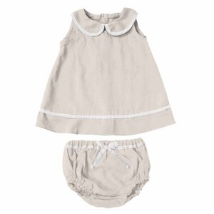 Aravore Mini Dress mit Peter Pan Kragen,  Farbe: creme/grau - Aravore