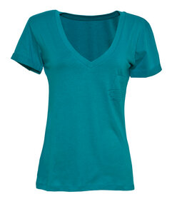 v-neck ladies petrol - bleed