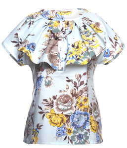 Rüschen Bluse Blumenprint - Queen and Princess
