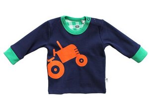 Langarm-Shirt Traktor - Green Cotton