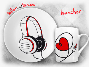 lauscher - ein tolles Geschenk für DJs, Retrofans und Musikliebhaber! - tellerundtasse
