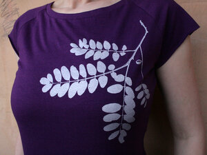 Bio- & Fair-Trade-Frauenshirt 'Silberne Robine' - Hirschkind